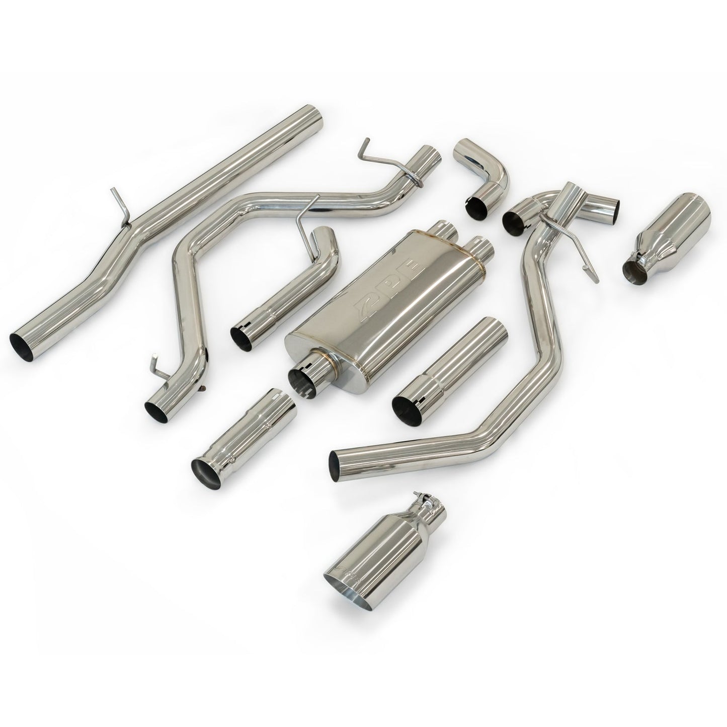 Exhaust Cat Back w/tips Raw/Pol 09-13