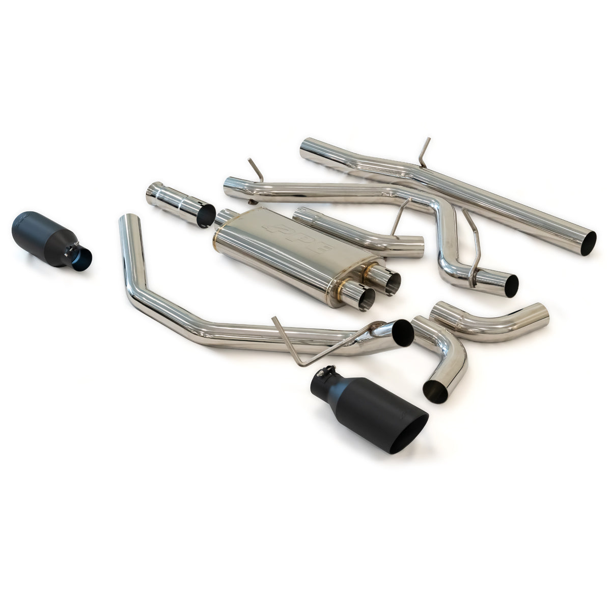 Exhaust Cat Back 2.5 Inch w/Dual Tips Pol/Pol GM 4.3L 5.3L 2014-2018 2019 Classic Body