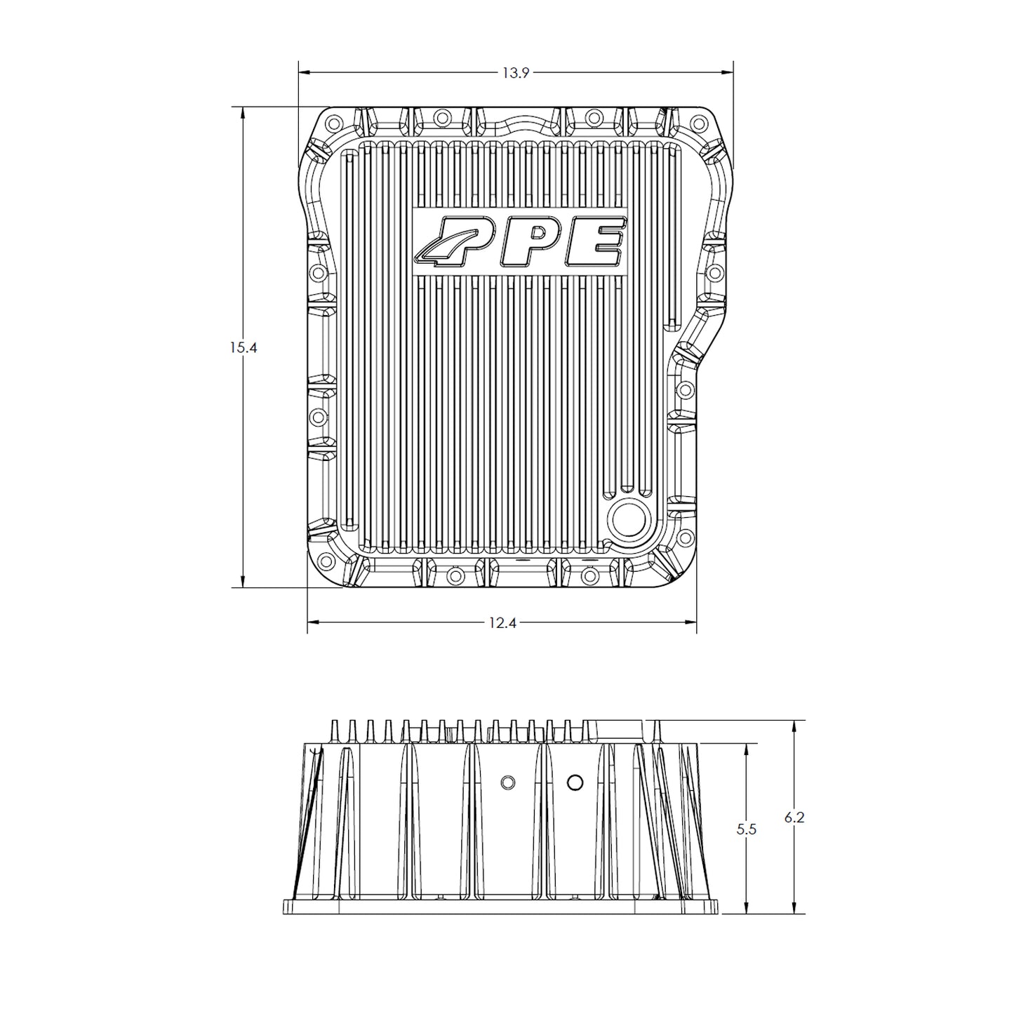2001-2019 GM 6.6L DURAMAX W/ ALLISON 1000-2000-2400 SERIES TRANSMISSION HEAVY-DUTY DEEP ALUMINUM TRANSMISSION PAN Black