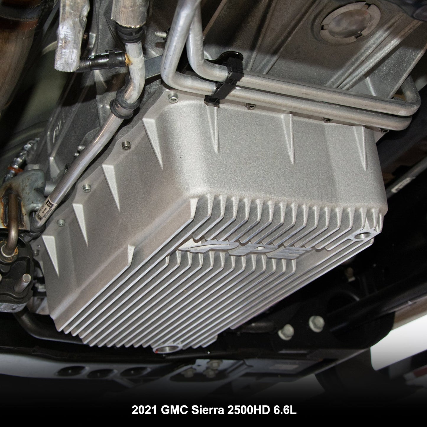 2020-2023 GM 6.6L Duramax w/ 10L1000 Transmission - Heavy-Duty Cast Deep Transmission Pan Brushed