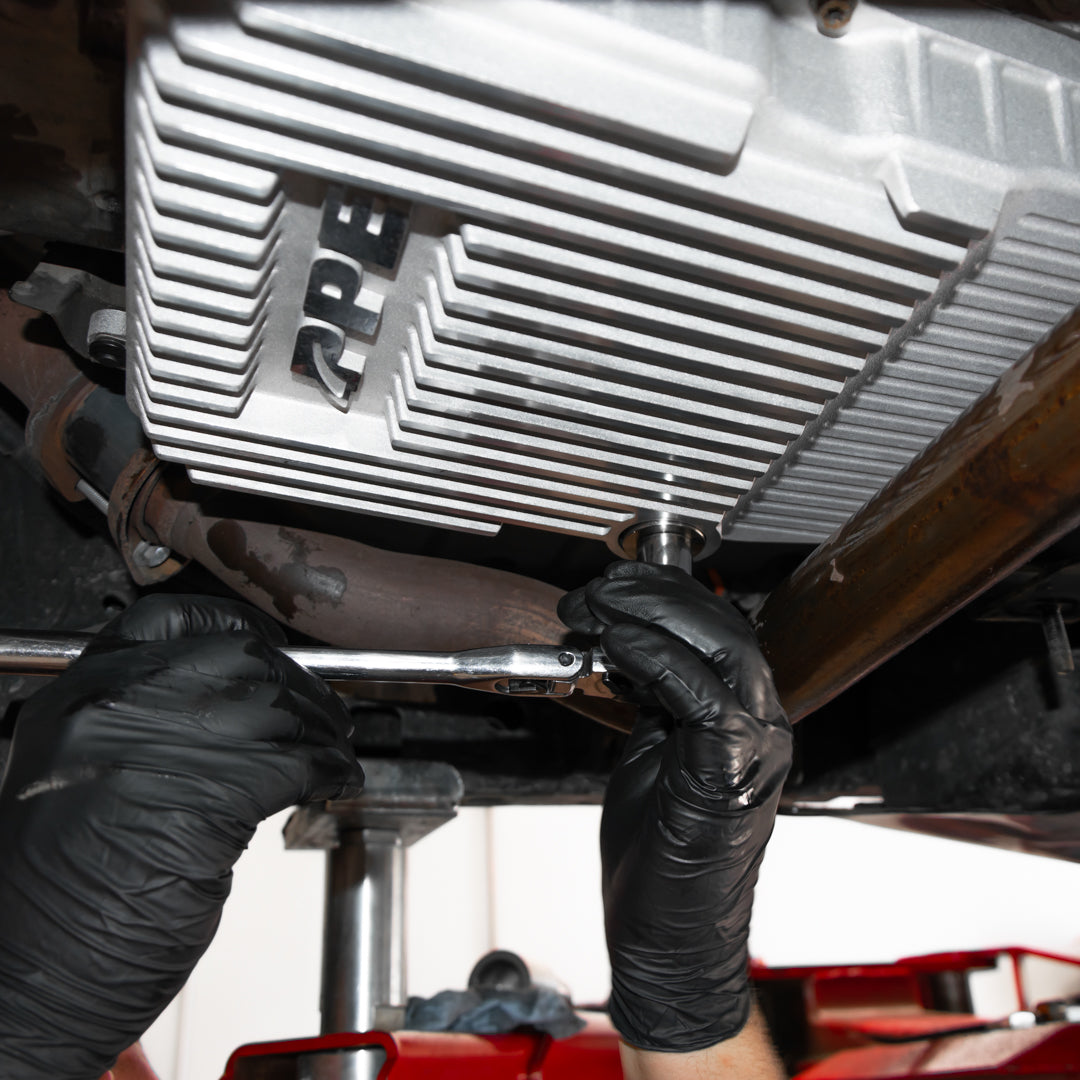 2005-2019 Jeep/Dodge/Chrysler w/ WA580, W5A580, NAG1 Transmission Heavy-Duty Cast Aluminum Transmission Pan Brushed