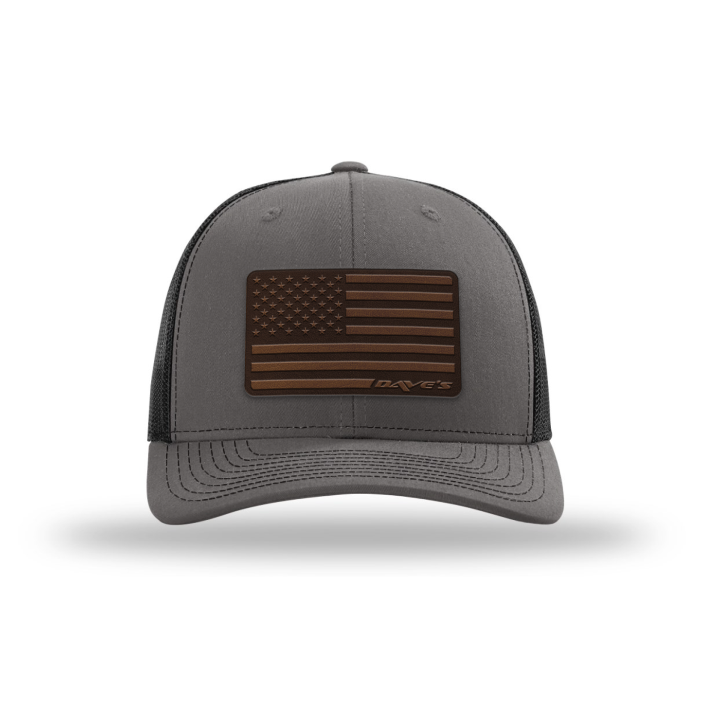 Daves Leather Patch Flag Trucker Hat