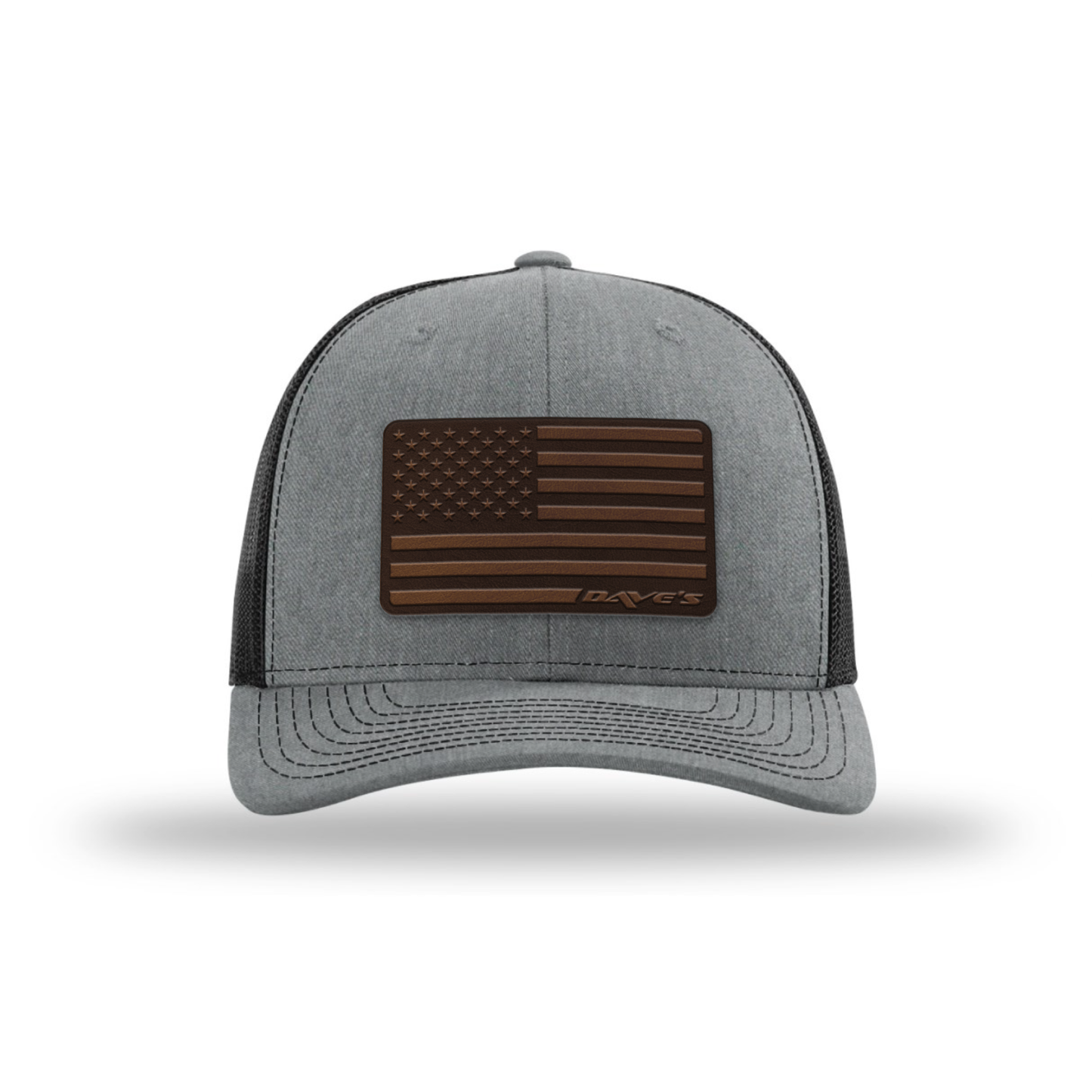 Daves Leather Patch Flag Trucker Hat