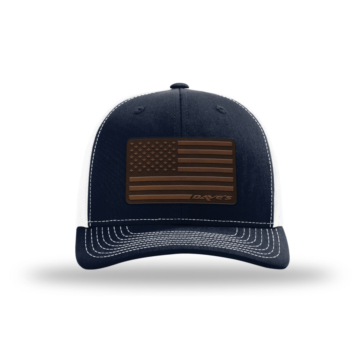 Daves Leather Patch Flag Trucker Hat