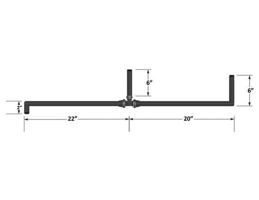 Universal Pre-Formed 5/8 Inch Coolant Hose with 90 Degree Ends and T-fitting Fleece Performance