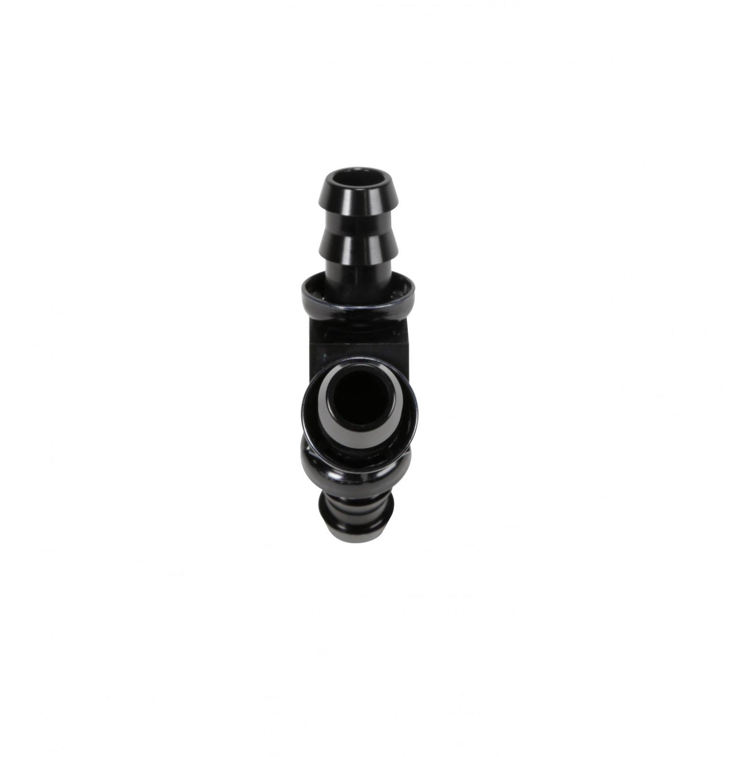 1/2 Inch Black Anodized Aluminum Y Barbed Fitting (For -8 Pushlock Hose) Fleece Performance