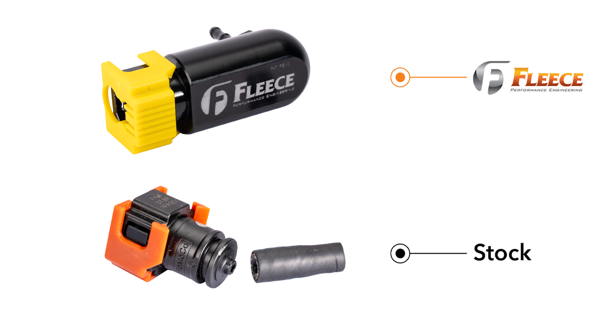 Injector Return Line Repair Fitting for 17-24 6.7L Powerstroke - 5 Pack Fleece Performance