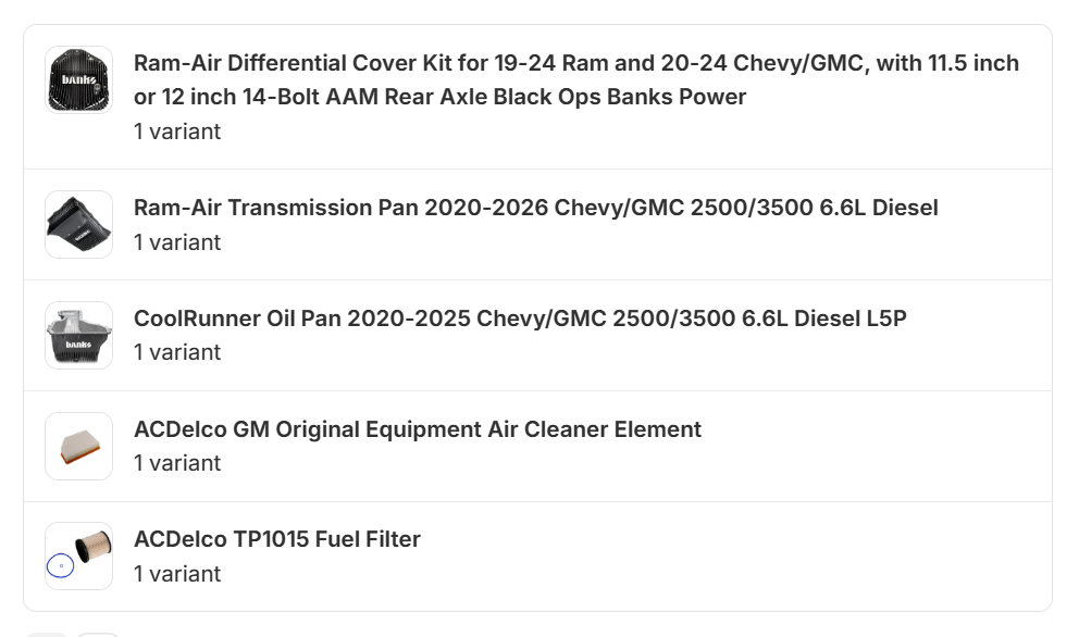 Upgraded Maintenance Bundle with Banks Ultimate Cooling package