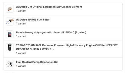 Upgraded Maintenance Bundle with Banks Tuning Bundle