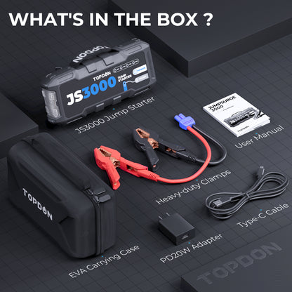 JumpSurge3000: 3000 Peak Amp Battery Jumpstarter, Power Bank, & Flashlight