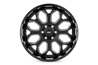 Rough Country 96 Series Wheel | One-Piece | Gloss Black | 22x10 | 6x5.5 | -19mm
